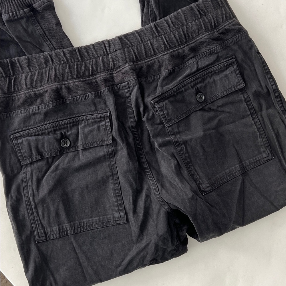 James Perse Mixed Media Casual Pull On Jogger Style Pant in Black 3 / Large $265 - Picture 7 of 10
